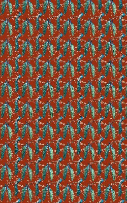 Fabric roller blind Peacocks on the branches