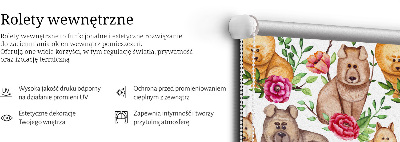 Modern roller blind Dogs among the flowers