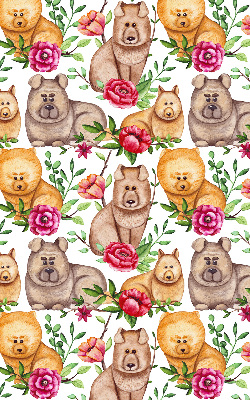 Modern roller blind Dogs among the flowers