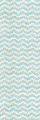 Roller blind for large window Blue zigzags