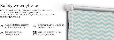 Roller blind for large window Blue zigzags