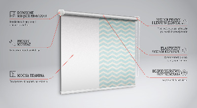 Roller blind for large window Blue zigzags