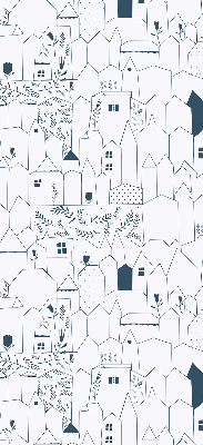 Fabric roller blind Drawn houses