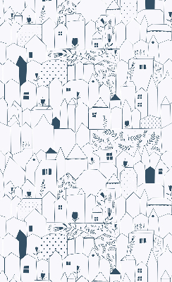 Fabric roller blind Drawn houses