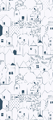Fabric roller blind Drawn houses