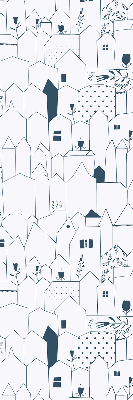 Fabric roller blind Drawn houses