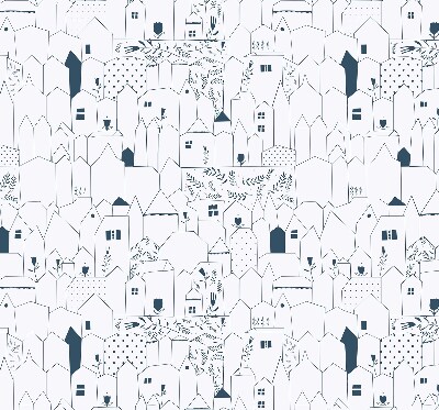 Fabric roller blind Drawn houses