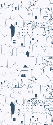 Fabric roller blind Drawn houses