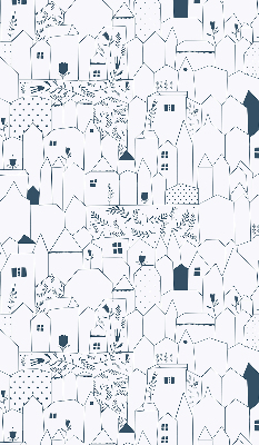 Fabric roller blind Drawn houses