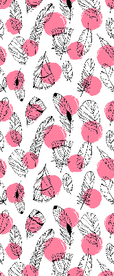 Fabric roller blind Feathers and pink dots