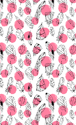 Fabric roller blind Feathers and pink dots