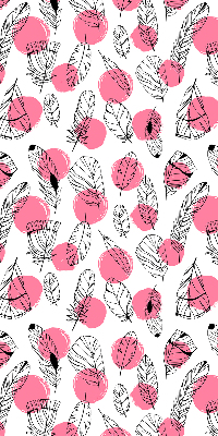 Fabric roller blind Feathers and pink dots