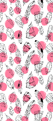 Fabric roller blind Feathers and pink dots