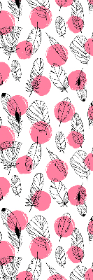 Fabric roller blind Feathers and pink dots