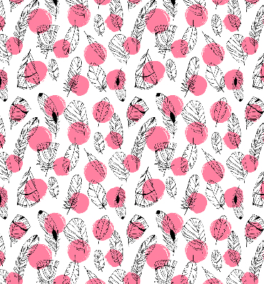 Fabric roller blind Feathers and pink dots