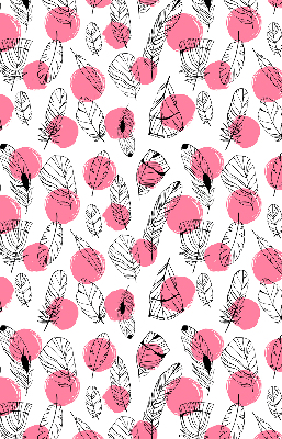 Fabric roller blind Feathers and pink dots