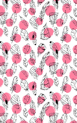 Fabric roller blind Feathers and pink dots