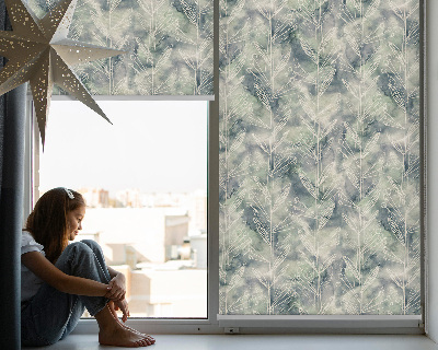 Roller blind for large window Sketch of a plant on a colored background