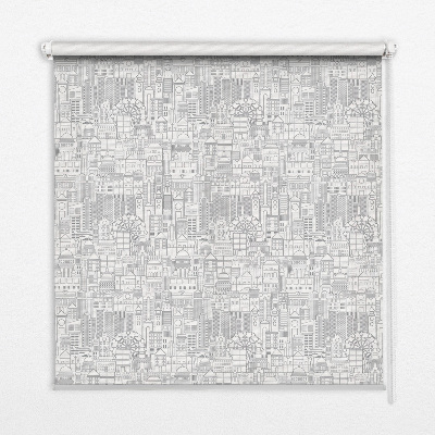 Fabric roller blind Sketch of the city