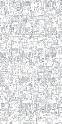 Fabric roller blind sketch of the city print
