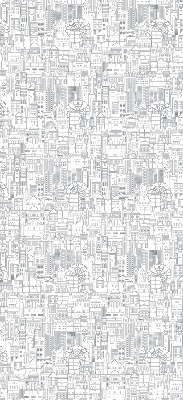 Fabric roller blind sketch of the city print