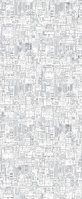 Fabric roller blind sketch of the city print