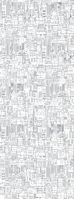 Fabric roller blind sketch of the city print
