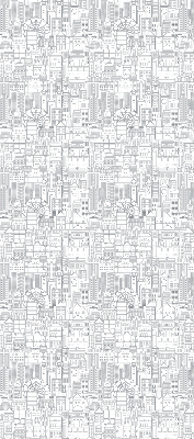 Fabric roller blind sketch of the city print