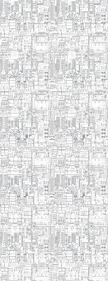 Fabric roller blind sketch of the city print