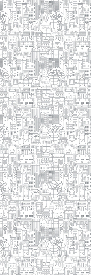 Fabric roller blind sketch of the city print