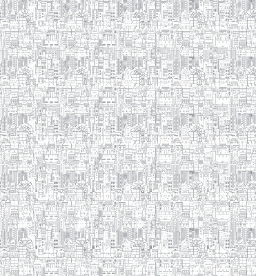 Fabric roller blind sketch of the city print