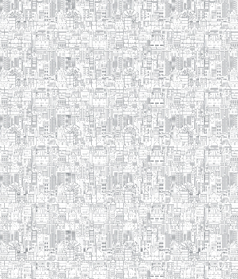 Fabric roller blind sketch of the city print