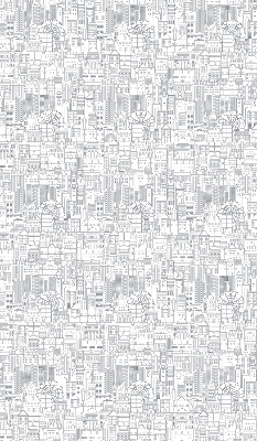 Fabric roller blind sketch of the city print