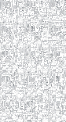 Fabric roller blind sketch of the city print