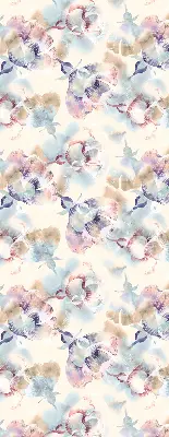 Modern roller blind with a colorful painted flowers pattern
