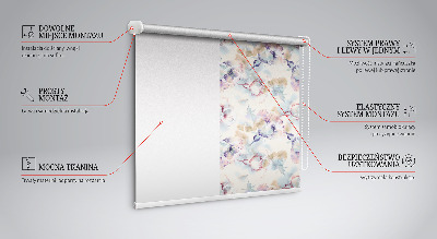 Modern roller blind Colorful painted flowers