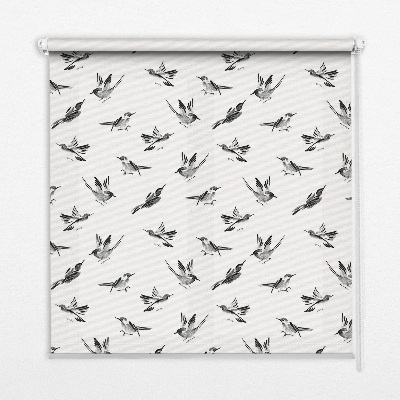 Modern roller blind with birds pattern