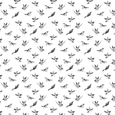 Modern roller blind with birds pattern