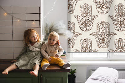 Roller blind for large windows in a patterned design