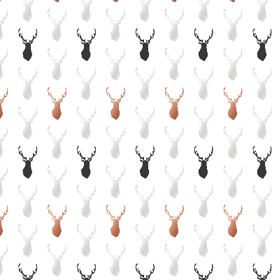 Fabric roller blind Drawn deer heads