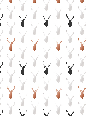 Fabric roller blind Drawn deer heads