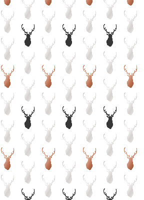 Fabric roller blind Drawn deer heads