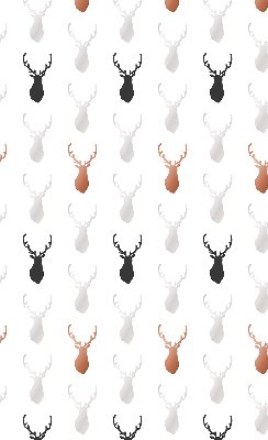 Fabric roller blind Drawn deer heads