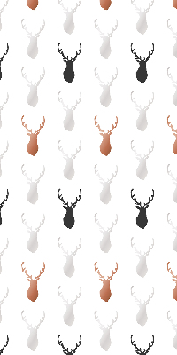 Fabric roller blind Drawn deer heads