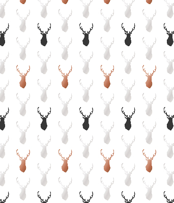 Fabric roller blind Drawn deer heads