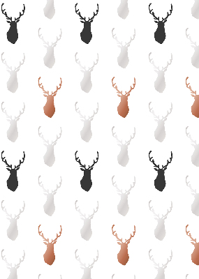 Fabric roller blind Drawn deer heads