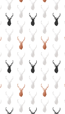 Fabric roller blind Drawn deer heads
