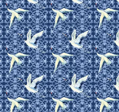 Roller blind modern herons design