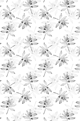 Roller blind for large window gray sketched leaves pattern