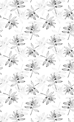 Roller blind for large window Gray sketched leaves